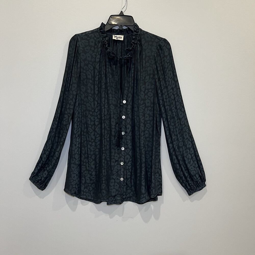 Show Me Your Mumu Long Sleeve Animal Print Shirt Size XS Boho Cottage Maximalist